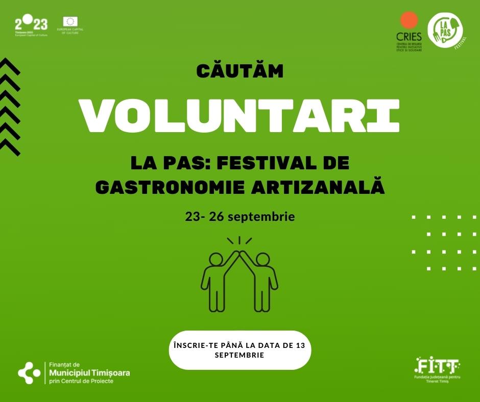 Apel pentru voluntari: LA PAS, festival de gastronomie artizanală